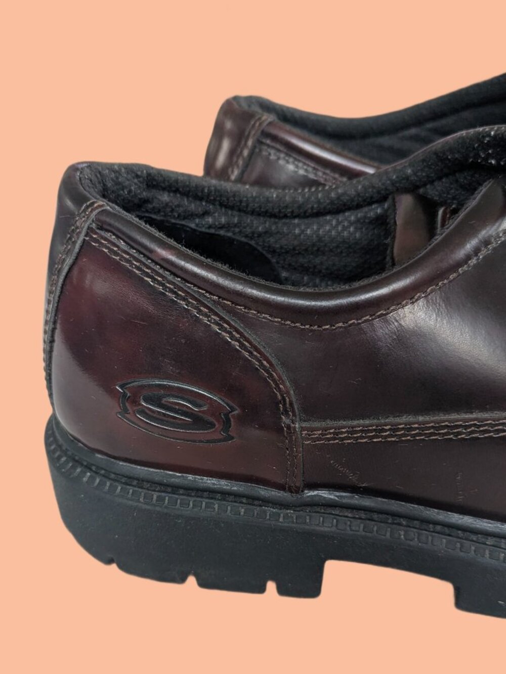 Rich Burgundy Leather Vintage Y2K Skechers Jammers platform oxfords - US Mens 12 - Picture 10 of 16